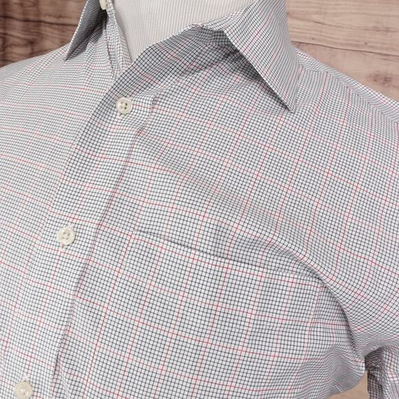 DANIEL CREMIEUX COLLECTION SHORT SLEEVE CHECK BUTTON DOWN SHIRT MENS SZ M - Picture 2 of 7